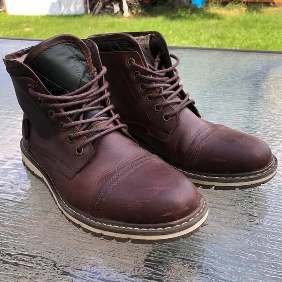 PEGABO Brown Leather Fleece Lined Casual/Work Boots Size 9 (42) - Picture 13 of 14